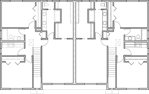 Upper Floor Plan 2 for Affordable Narrow Duplex House Plan With 3 Bedrooms