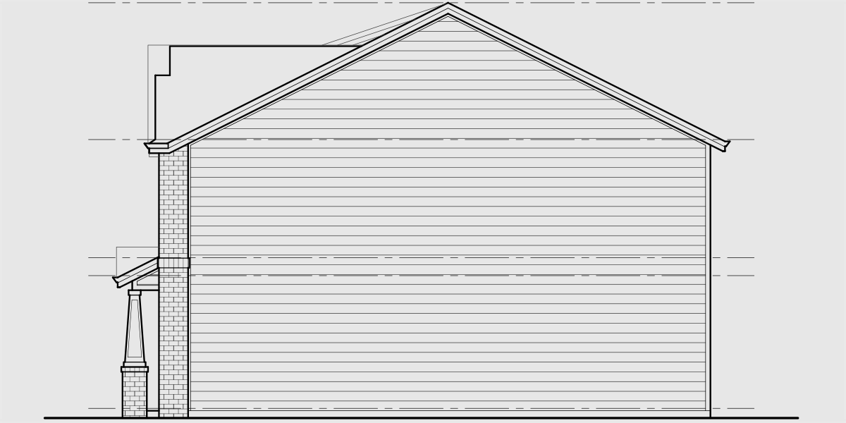 House rear elevation view for F-663 4 bedroom town house plan F-663