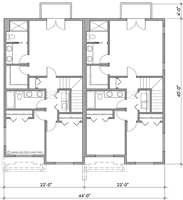 Upper Floor Plan 2 for Luxury duplex house plan with bonus studio
