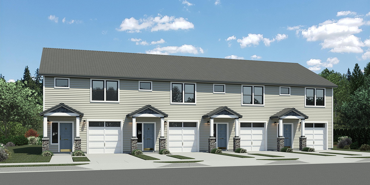 F-695 4 plex town house plan F-695