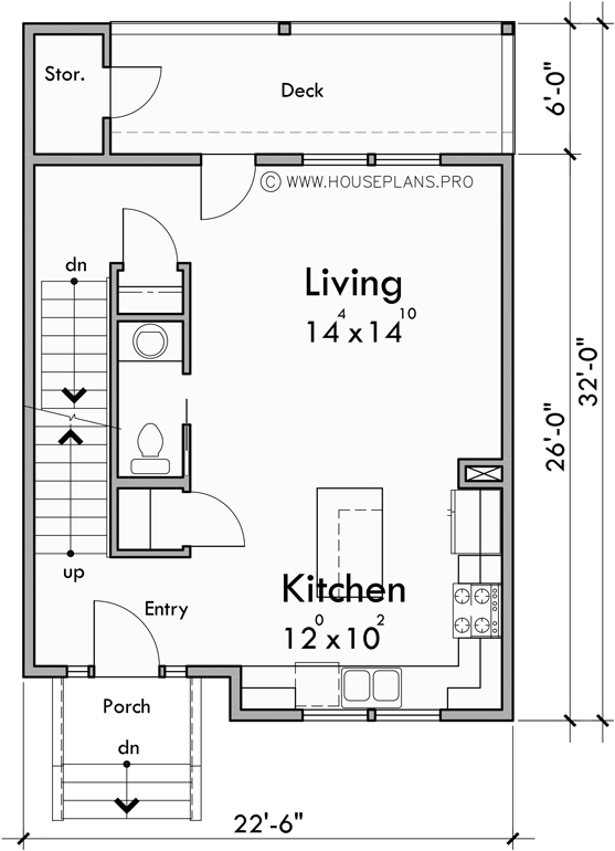 Main Floor Plan for F-692 Town house plan, triple master, amazing decks with views F-692