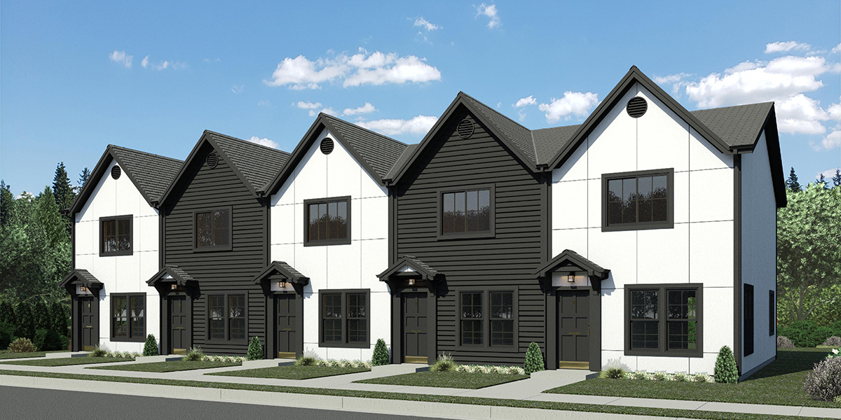 FV-711 15 ft wide narrow town house plan FV-711